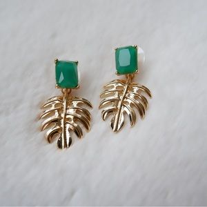 Cossette Jade Leaf Earrings